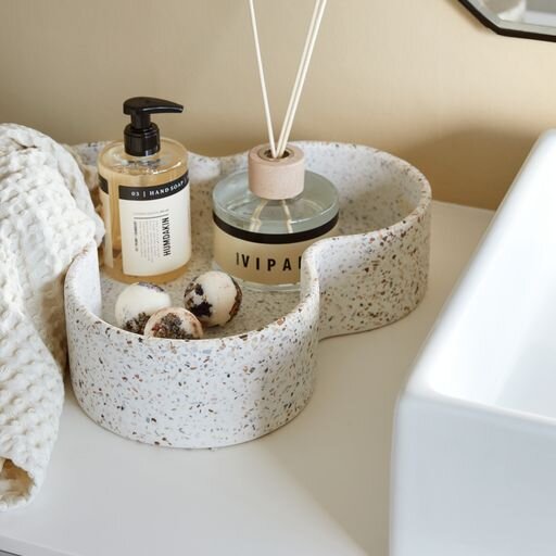 Terrazzo bowl - rød/beige